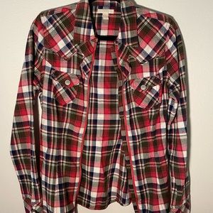 True Religion | Western Zip Up Flannel Shirt